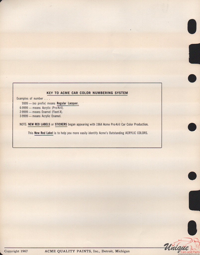 1968 Ford Paint Charts Acme 5